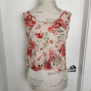 Sheer Floral Lace Crop Top